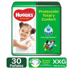 Panal Huggies Active Sec Talla Xxg Pqte X 30 Und