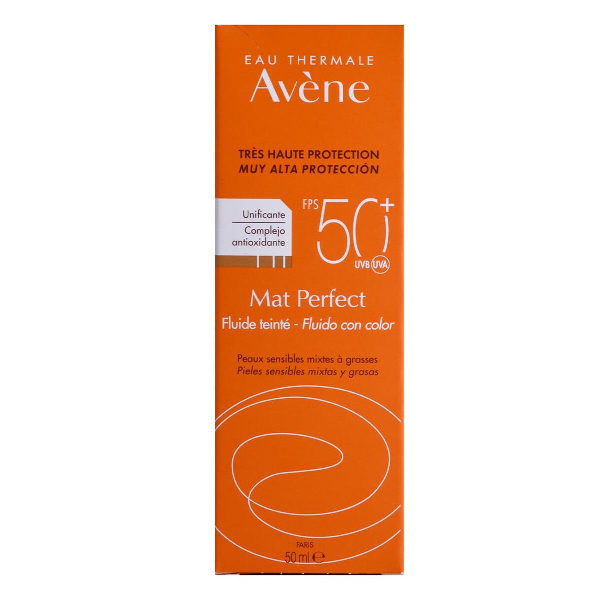 Protector Solar Avene Fluide Mat Perfect Spf 50+ X 50 Ml