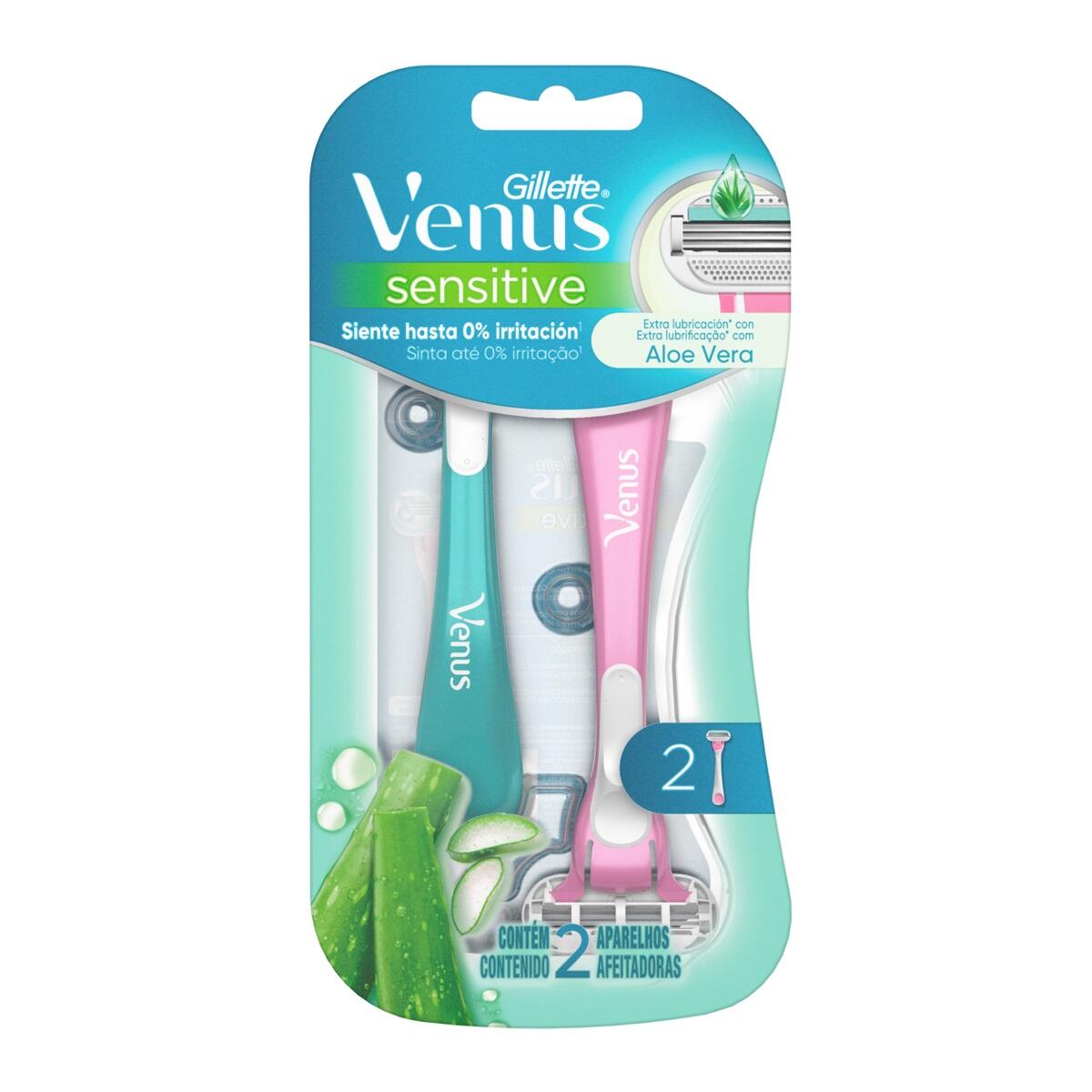Maquina Afeitar Gillette Venus Sensitive Con Aloe X 2 Und