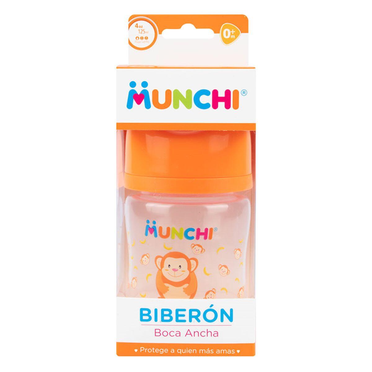 Tetero Munchi Decorado Boca Ancha X 4 Onzas