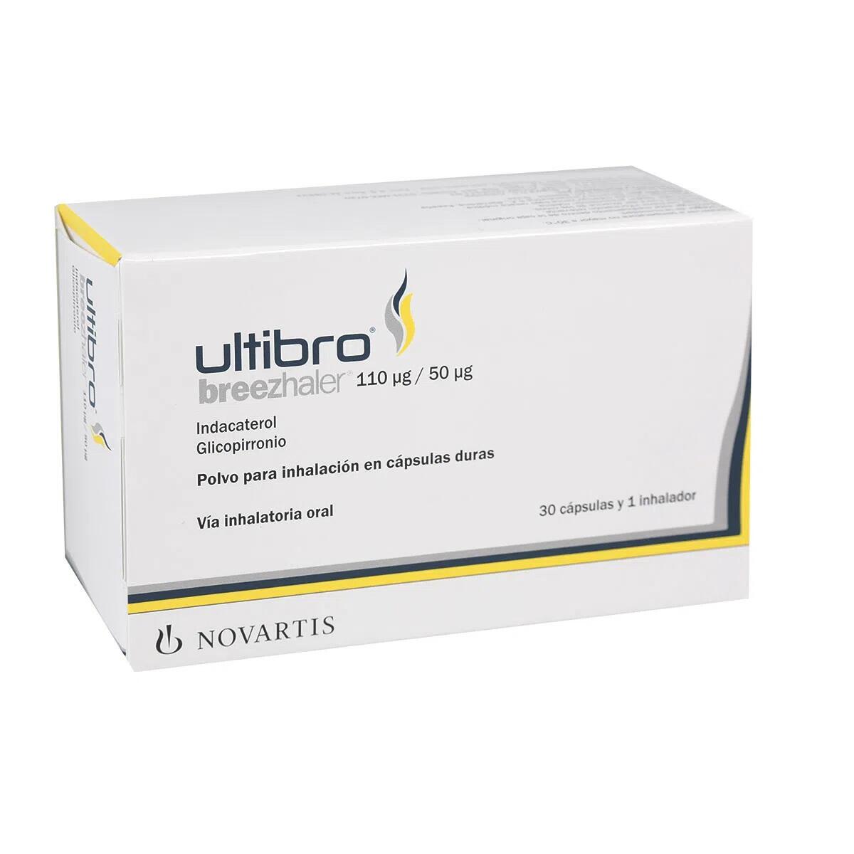 Ultibro Breezhaler Indacaterolglicopirronio 11050mg Inhalador X 30 Cap