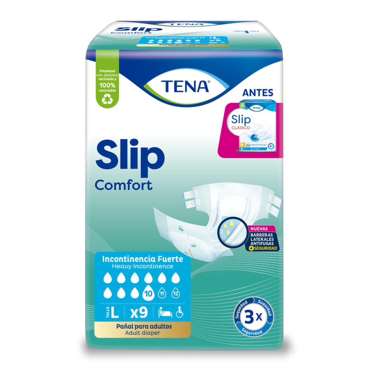 Tena Slip Clasico Talla L X 9 Und