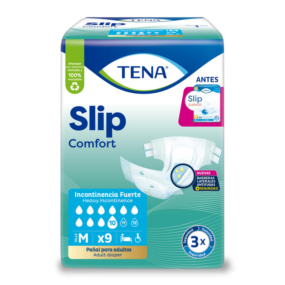 Tena Slip Clasico Talla M X 9 Und