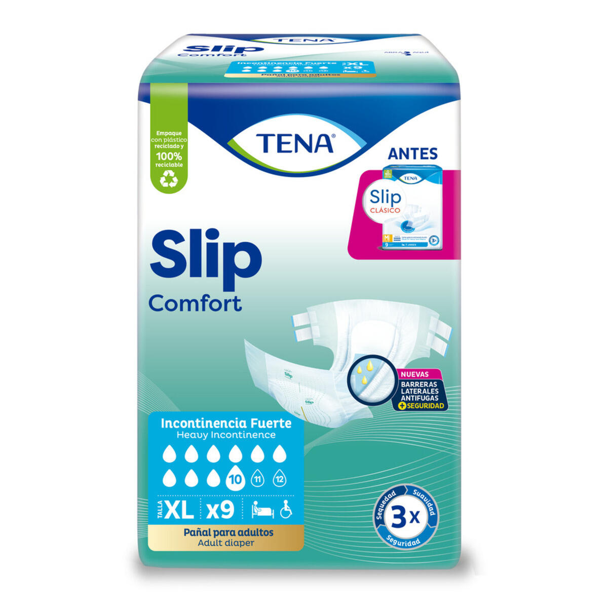 Tena Slip Clasico Talla Xl X 9 Und