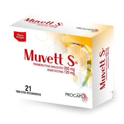 Muvett S Trimebutina/simeticona 200/120 Mg X 21 Tabl