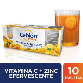 Cebion Forte Vitamina C 1 G Efervescente Naranja X 10 Tabl