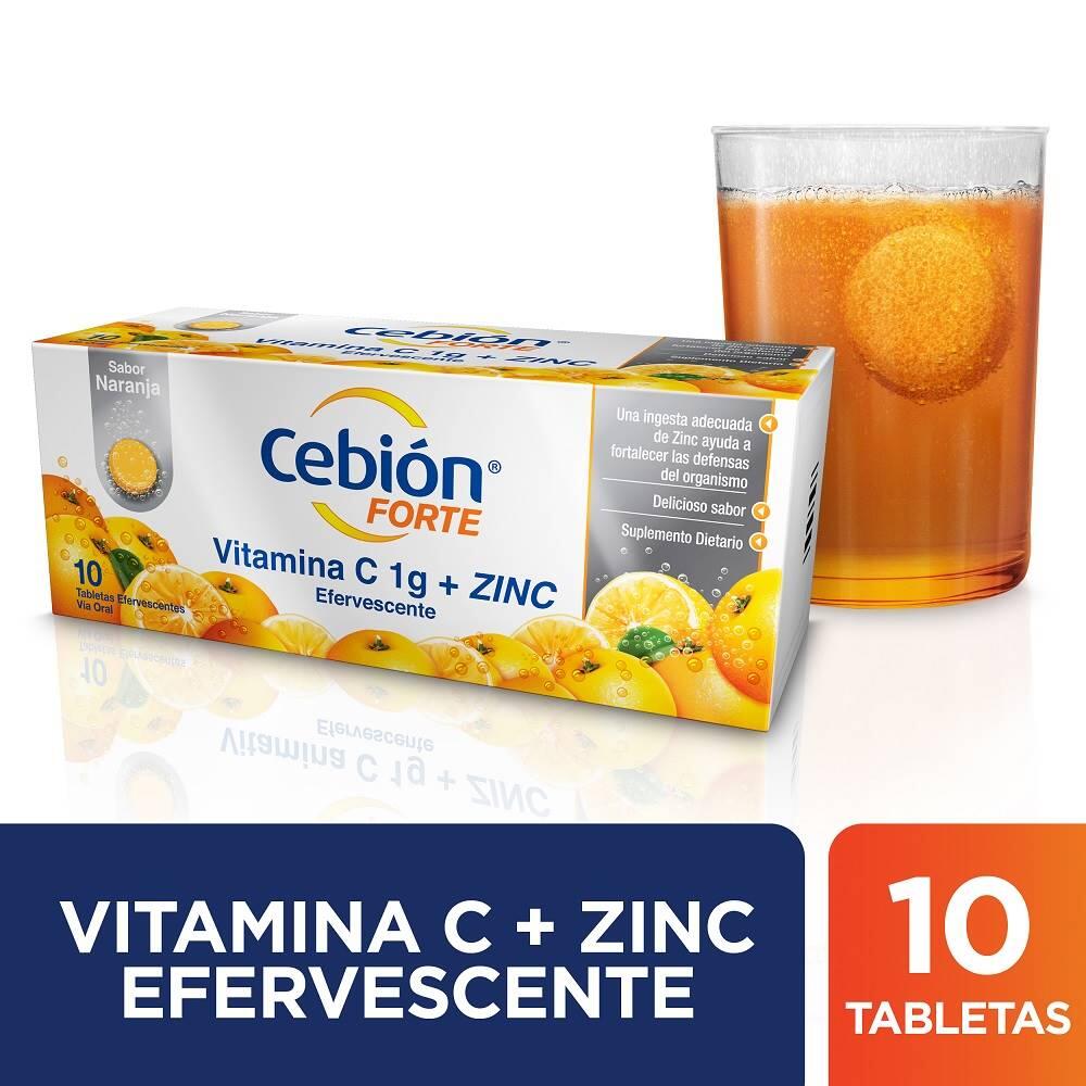 Cebion Forte Vitamina C 1 G Efervescente Naranja X 10 Tabl
