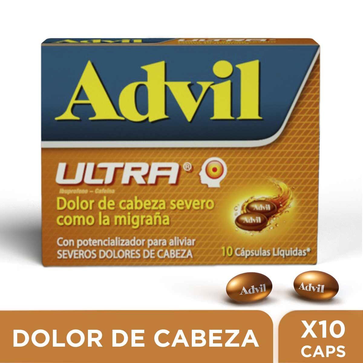 Advil Ultra Ibuprofeno/cafeina 200/65 Mg X 10 Cap
