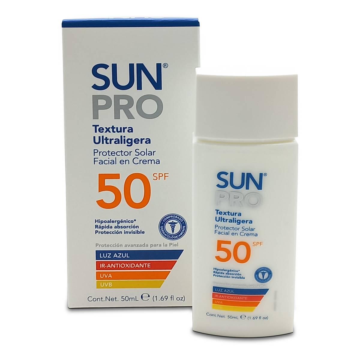 Protector Solar Facial Sunpro Textura Ultra Ligera Spf 50 X 50 Ml