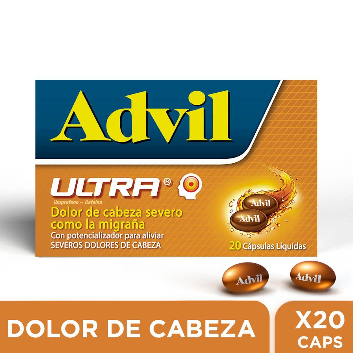 Advil Ultra Ibuprofeno/cafeina 200/65 Mg Frasco X 20 Caps