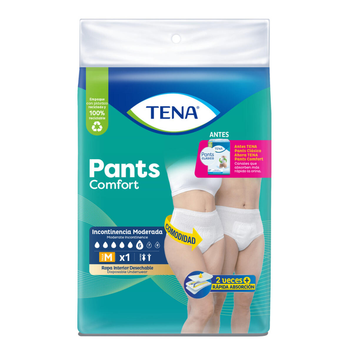 Tena Pants Clasico Talla M X 1 Und