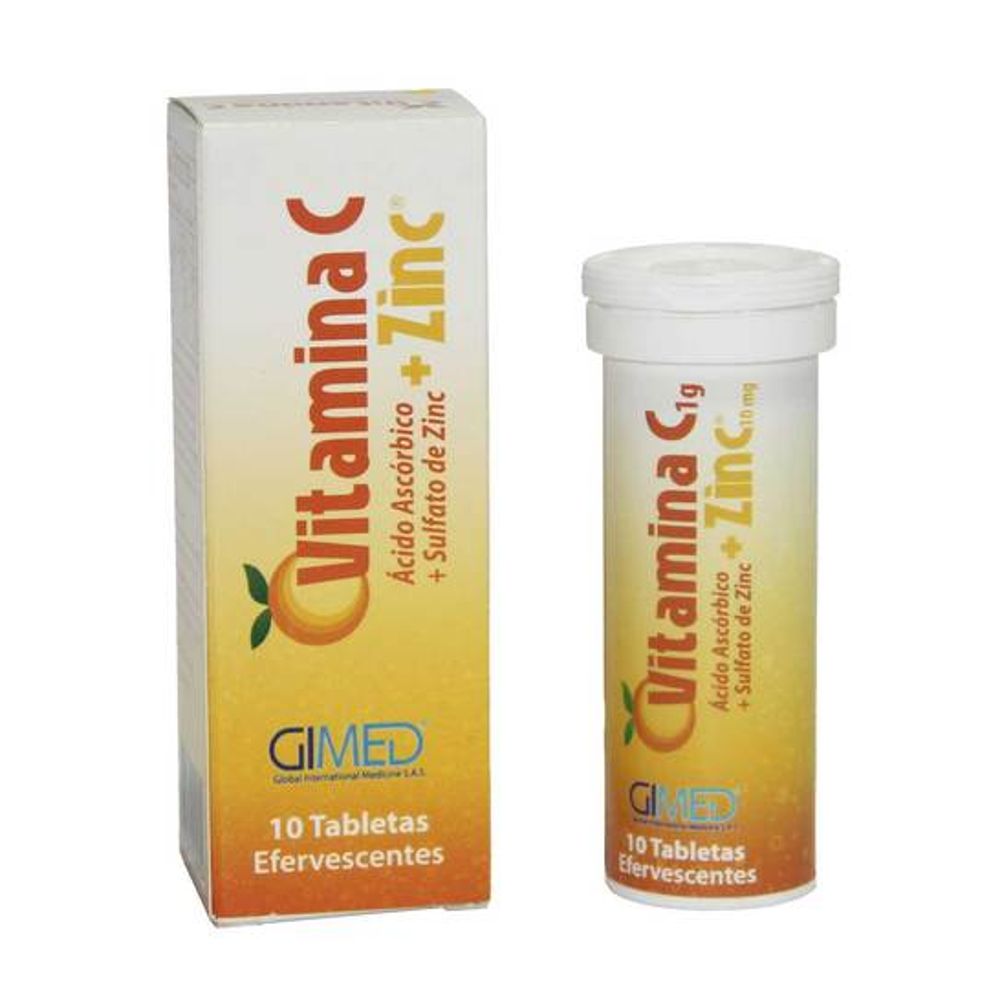 Vitamina C Zinc 1 Gr Eferv Frasco X 10 Tabl Unidrogas