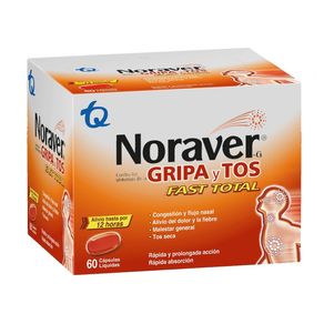 Noraver Gripa Fast Total Ibuprofeno/levocetirizina/fenilefrina X 60 Cap