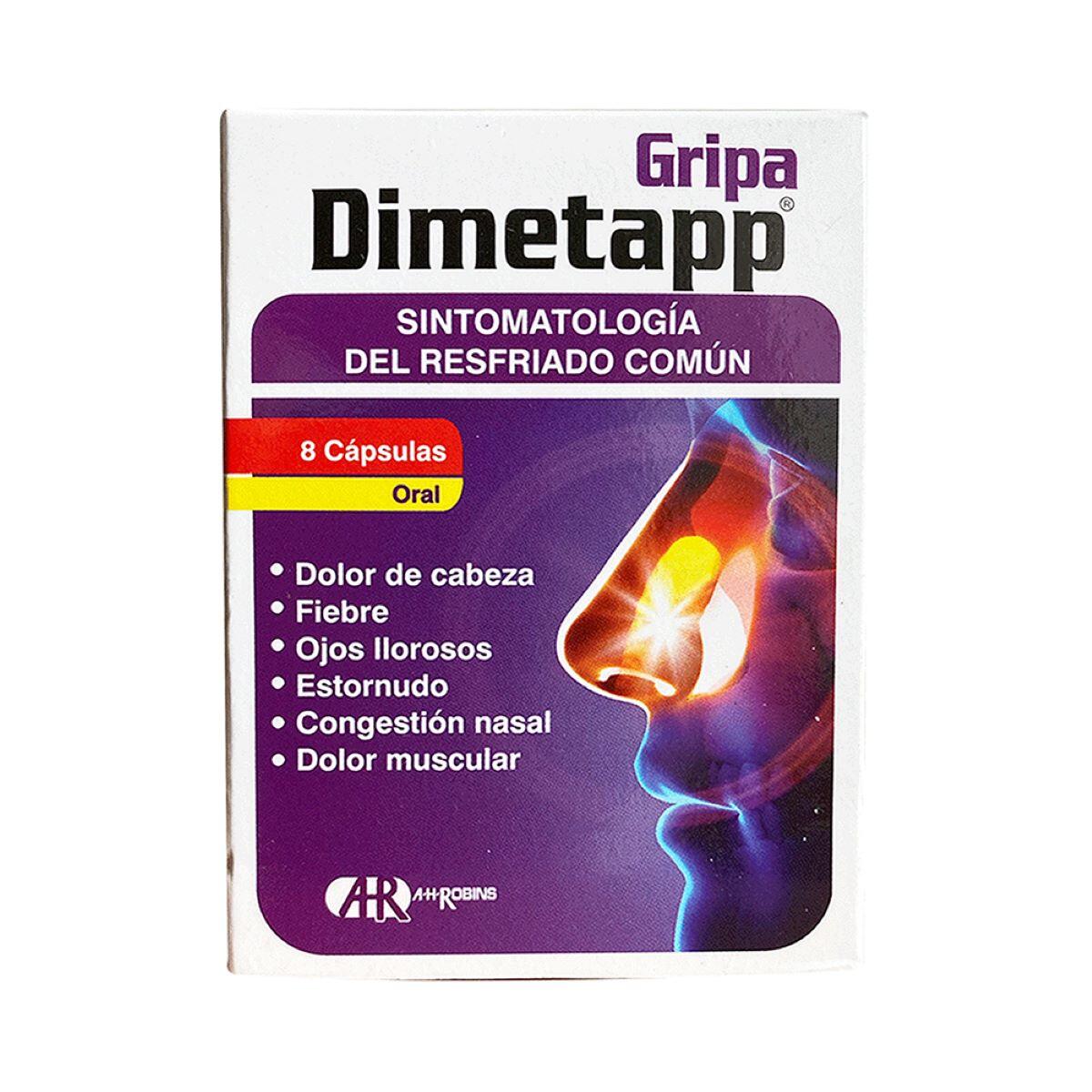 Dimetapp Gripa Acetaminofen/cafeina/fenilefrina/cetirizina X 8 Cap