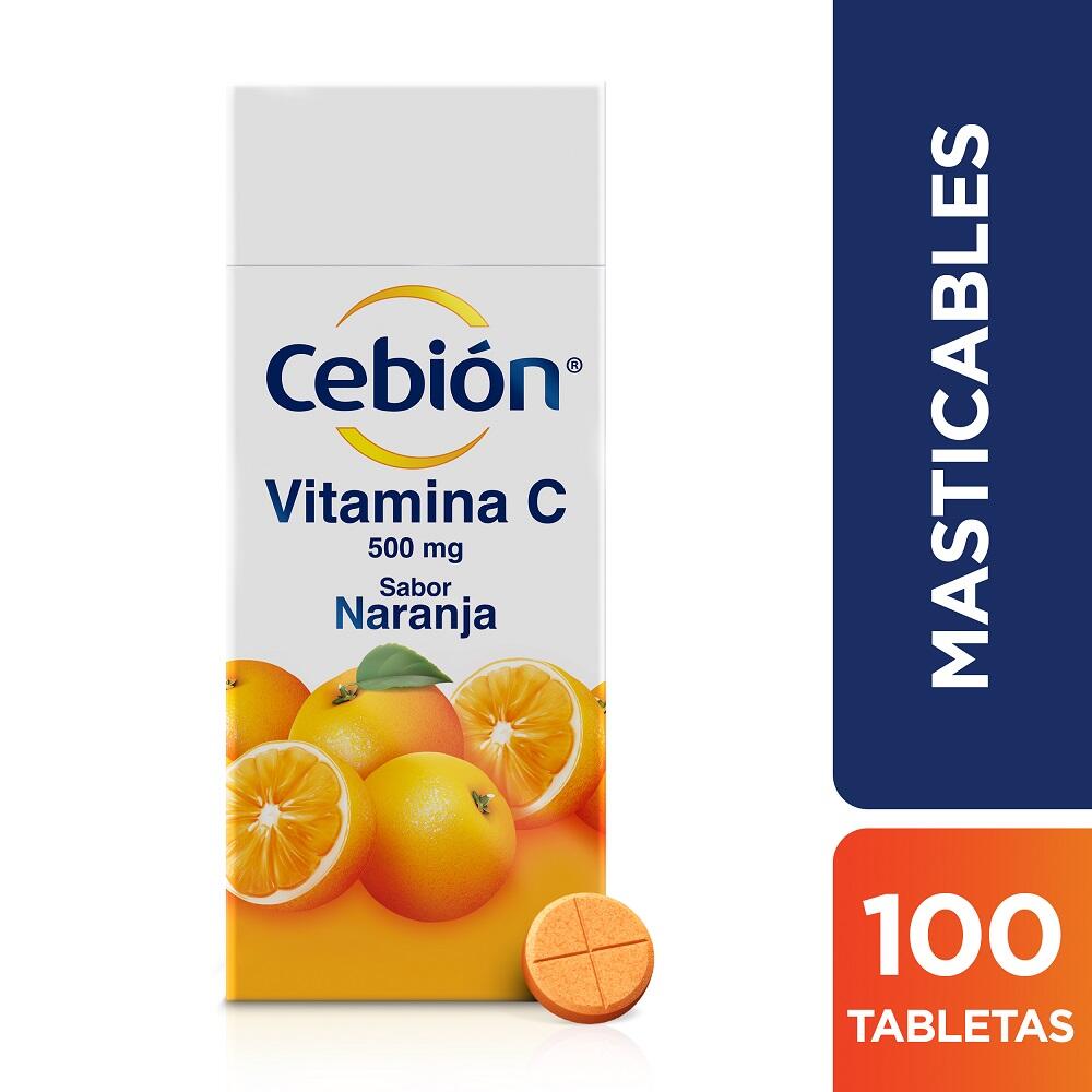 Cebion Vitamina C 500 Mg Naranja X 100 Tabl Masticable