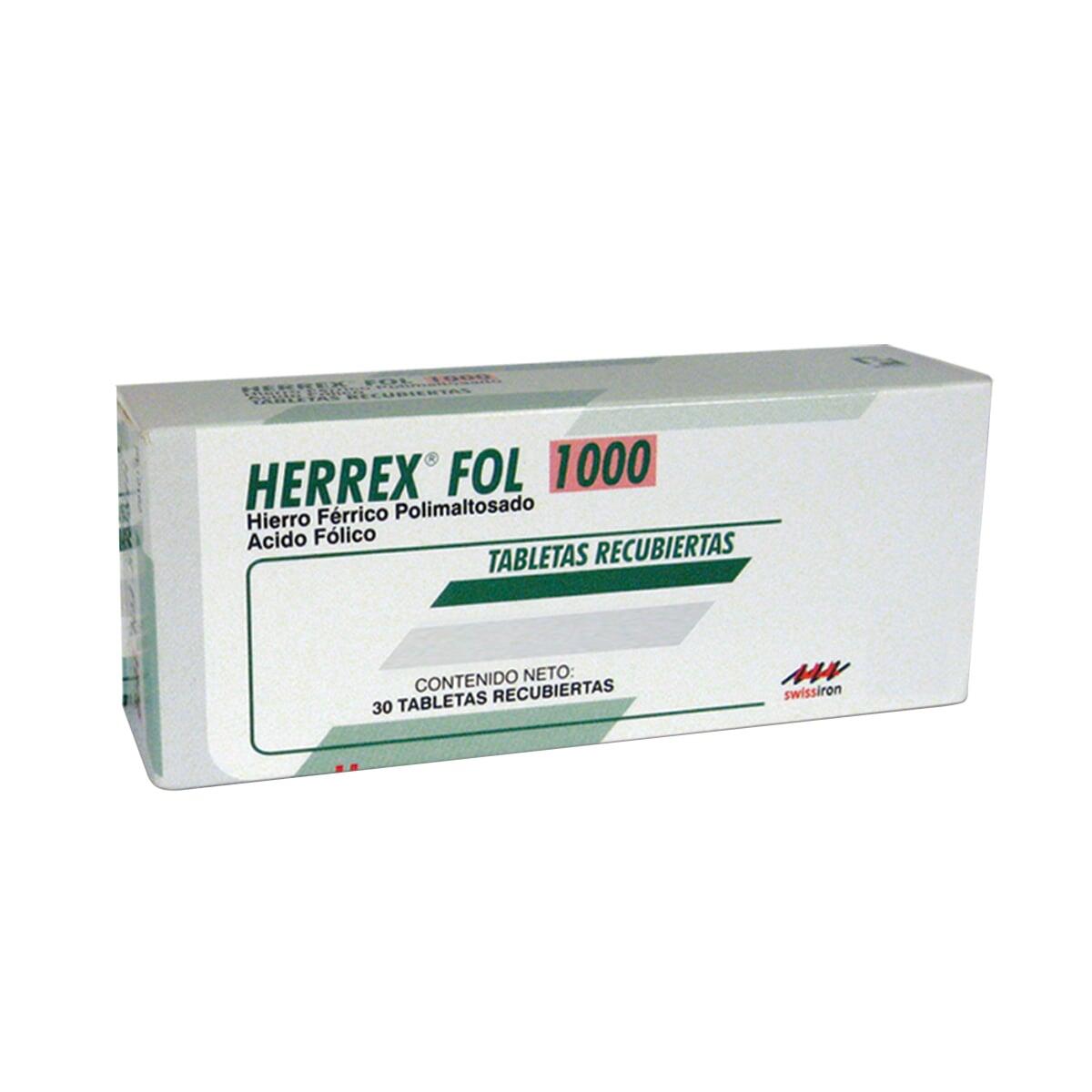 Herrex Fol Hierro/acido Folico 100/1000 Mg X 30 Tabl