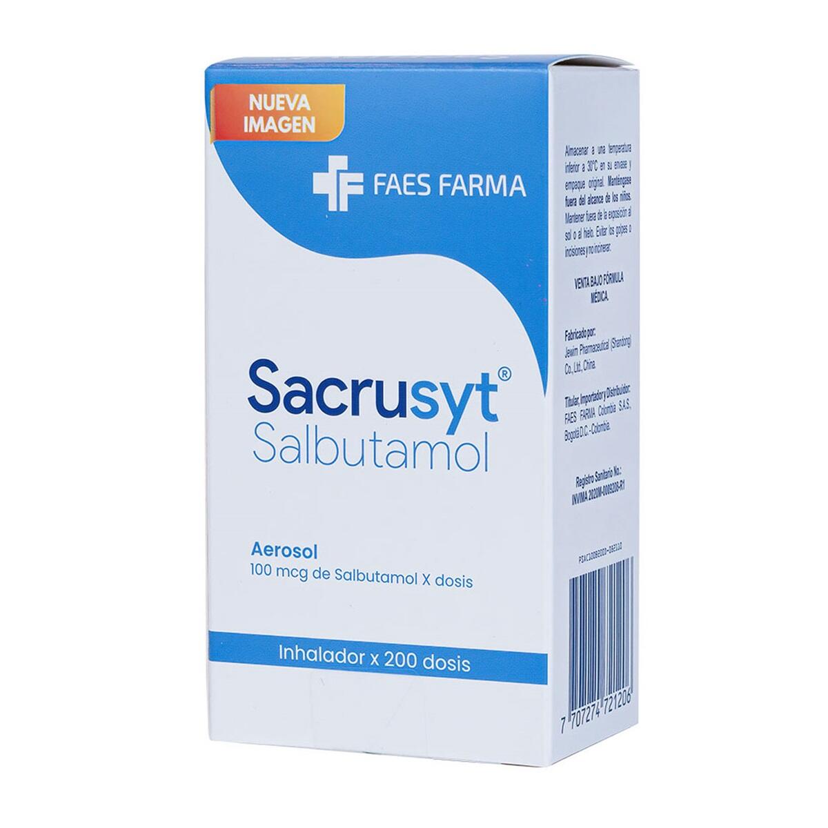 Sacrusyt Salbutamol 100 Mcg Inhalador X 200 Dosis