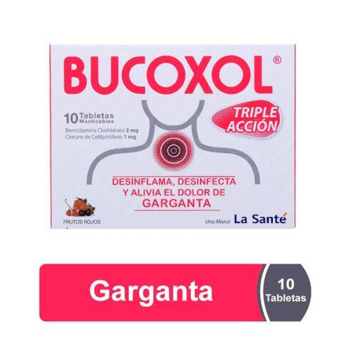 Bucoxol Bencidamina/cetilpiridinio 3/1 Mg Frutos Rojos Triple Accion X 10 Tabl