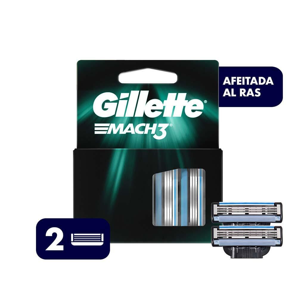Repuesto Maquina Afeitar Gillette Mach 3 X 2 Cartuchos