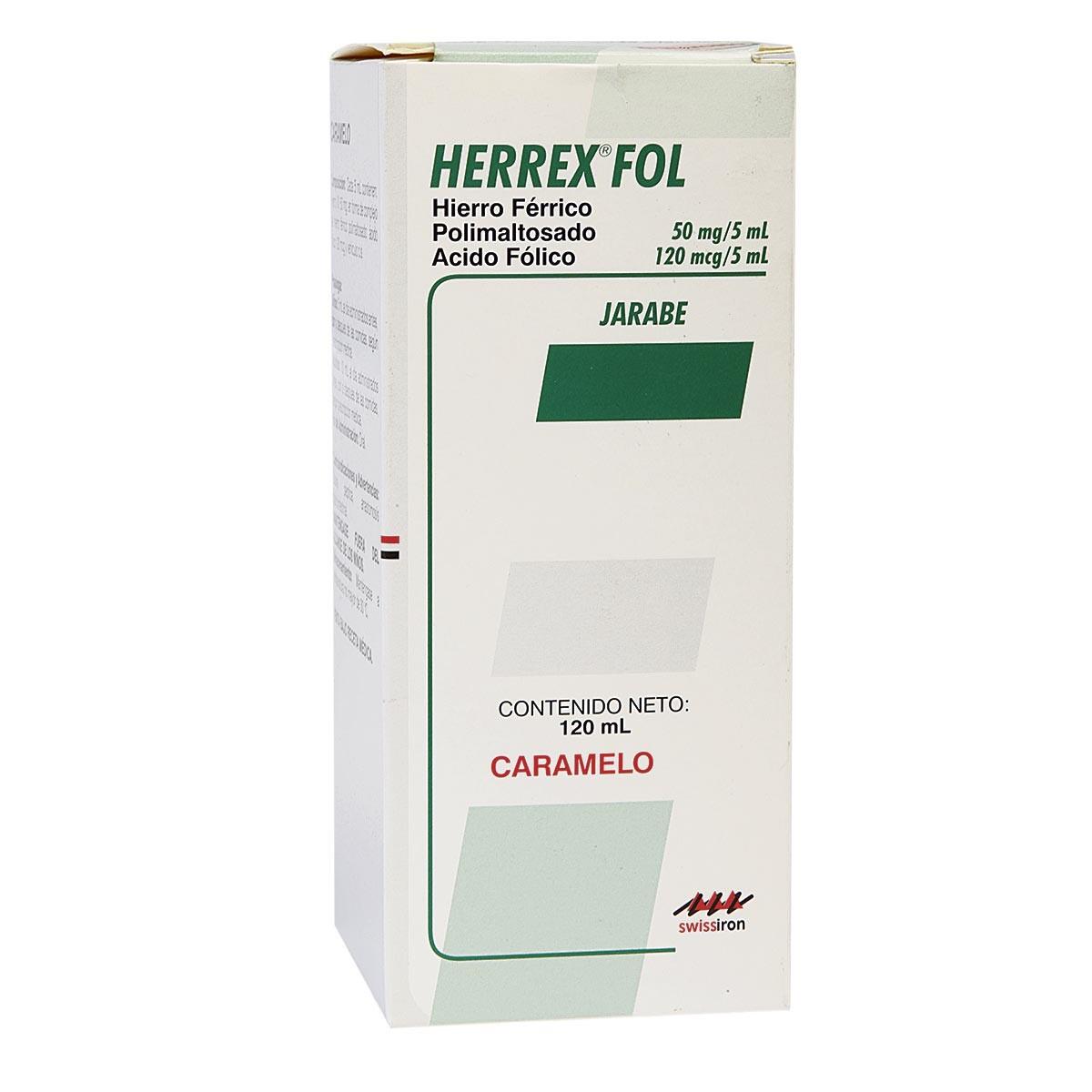 Herrex Fol Hierro 50 Mg/5 Ml/acido Folico 120 Mcg/5 Ml X 120 Ml