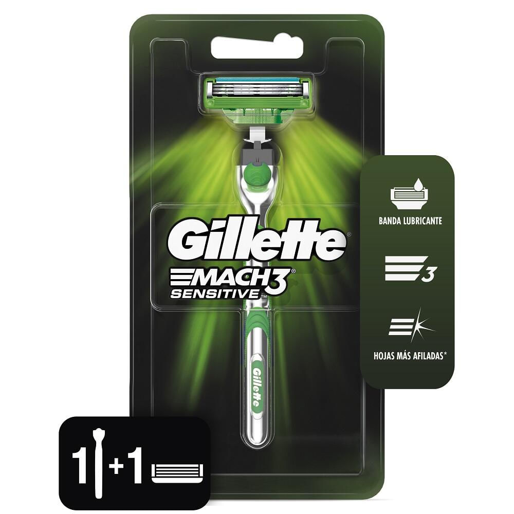 Maquina Afeitar Gillette Mach 3 Sensitive Recargable X 1 Und