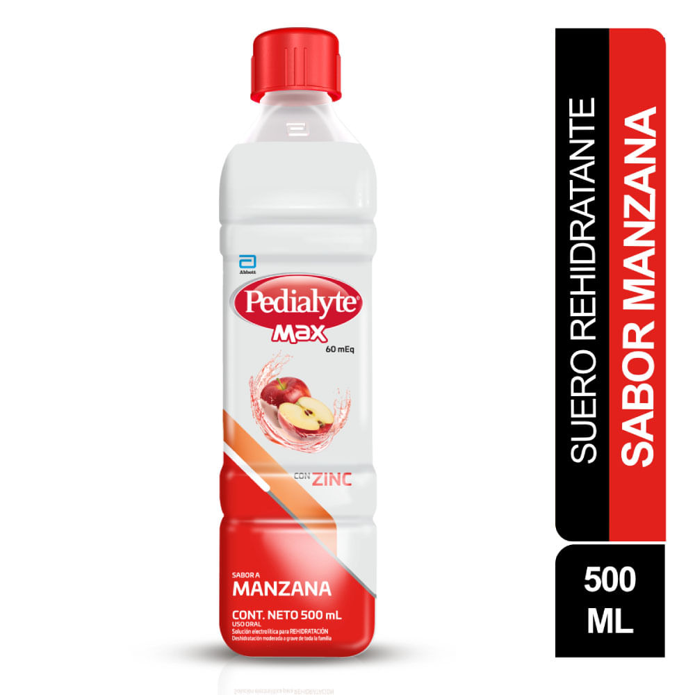 Pedialyte Max 60 Manzana X 500 Ml