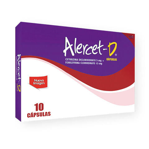 Alercet D Cetirizina/fenilefrina 5/15 Mg X 10 Cap