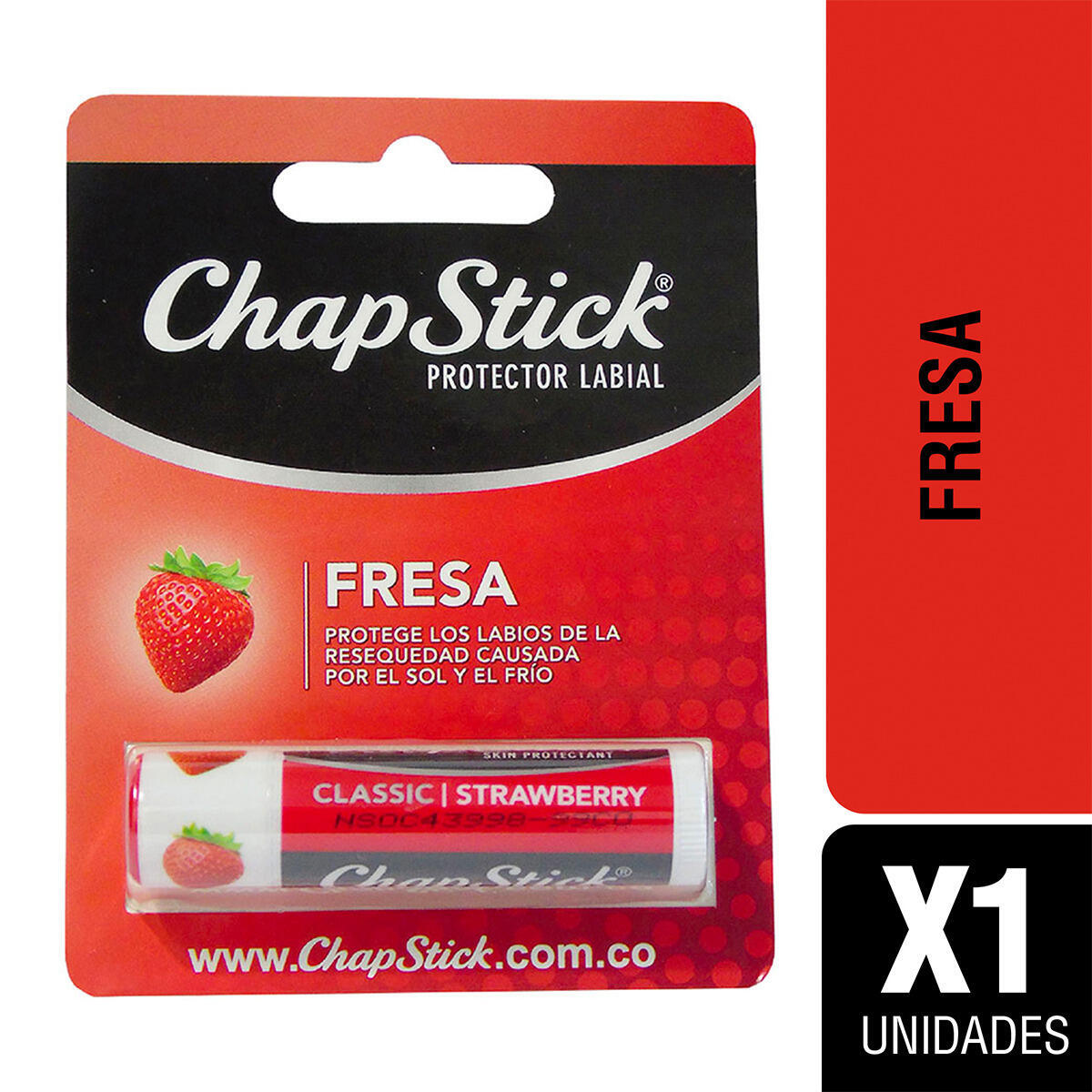 Chap Stick Protector Labial Fresa X 4.2 Gr