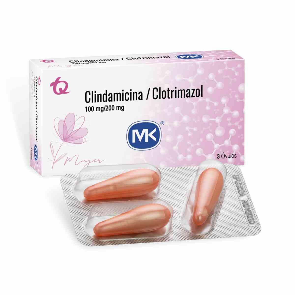 Clindamicina 100 Mg + Clotrimazol 200 Mg X 3 Ovulos