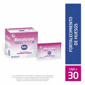Biocalcium D Calcio/vitamina D 500 Mg/200 Ui X 30 Sobres