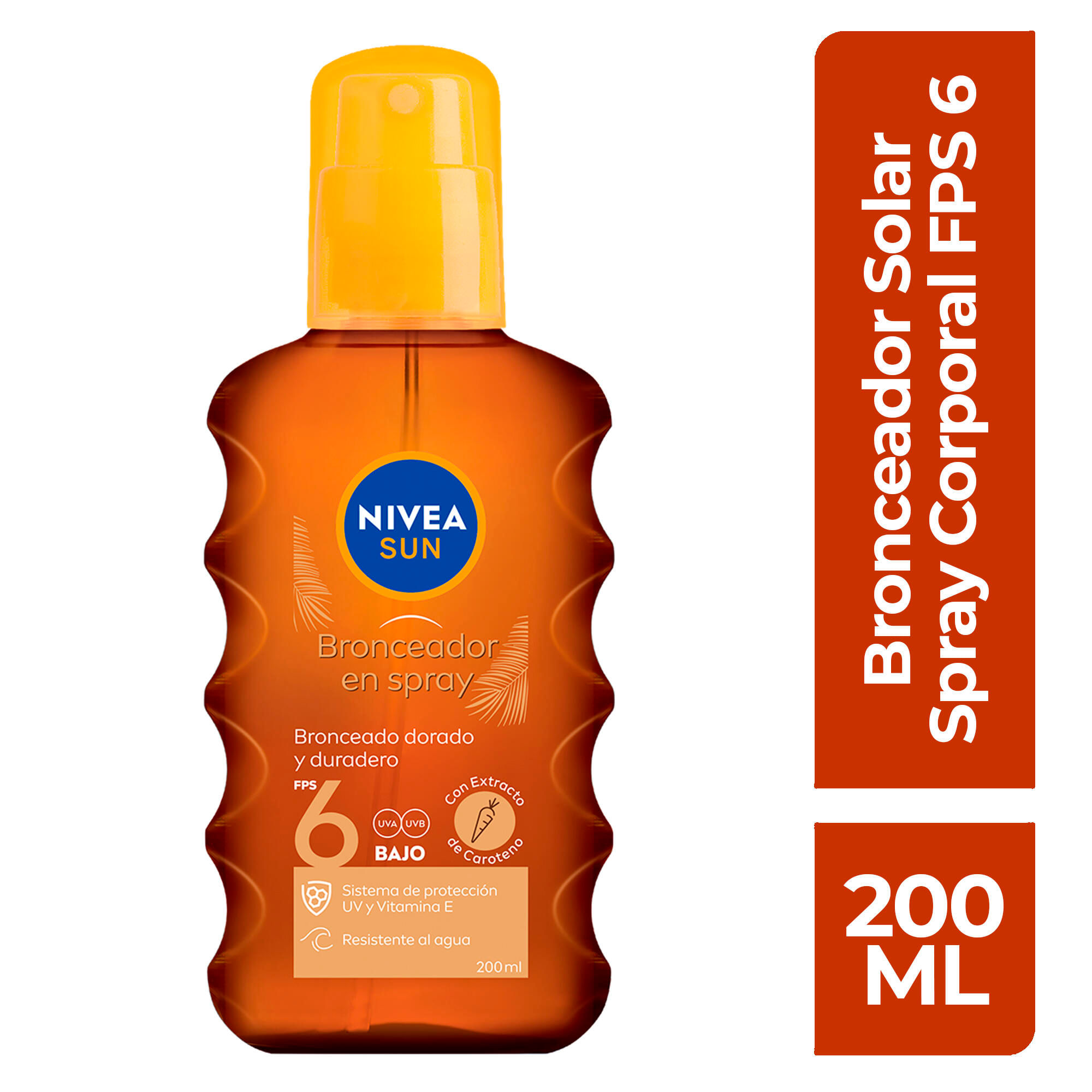 Bronceador Nivea Sun Aceite Spray Spf 6 X 200 Ml