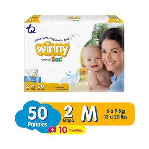 Panal Winny Ultratrim Sec Talla M/2 X 50 Und Gratis Toallas Humedas