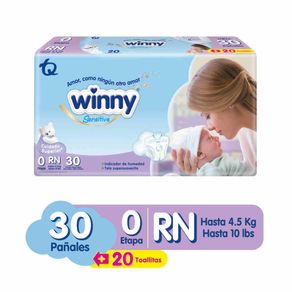 Panal Winny Sensitive Talla Rn/0 X 30 Und Gratis Toallas Humedas