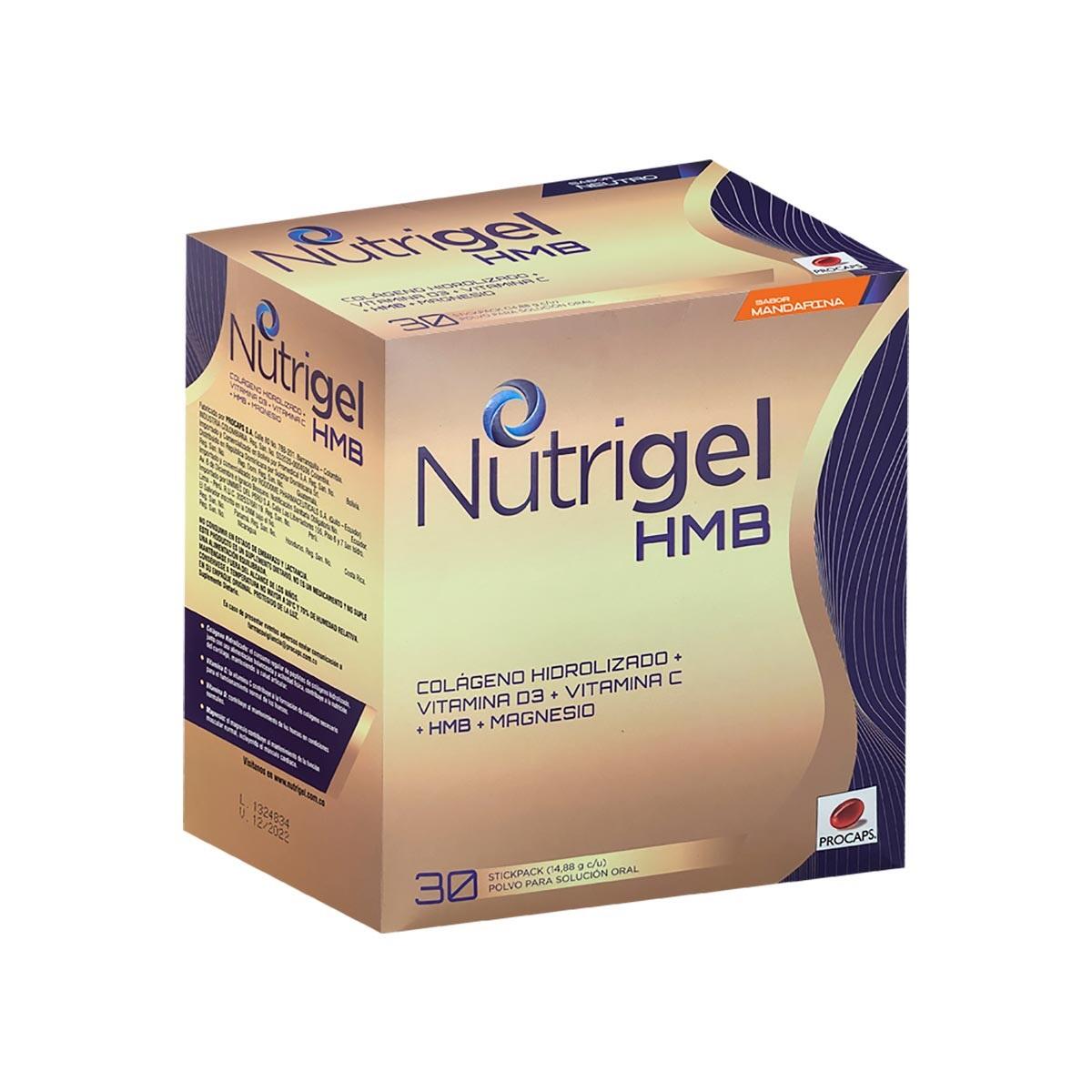 Nutrigel Hmb Mandarina Colageno Hidrolizado X 30 Sobres