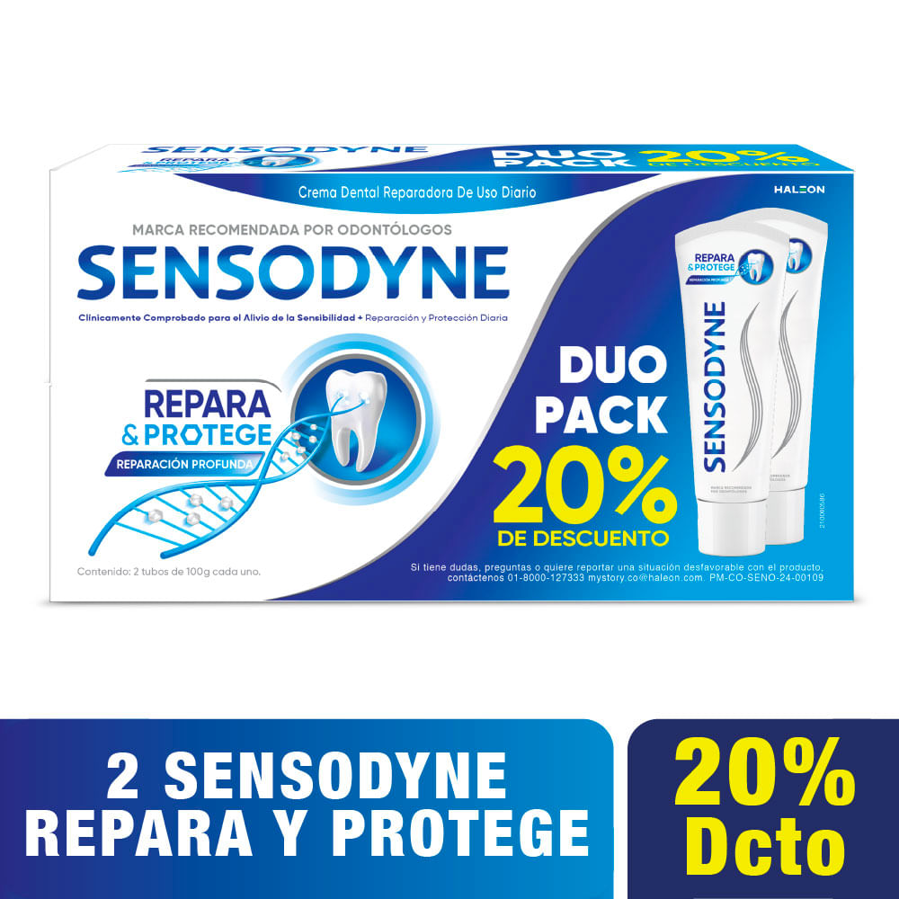 Crema Dental Sensodyne Repara Y Protege X 100 Gr (2) Precio Especial