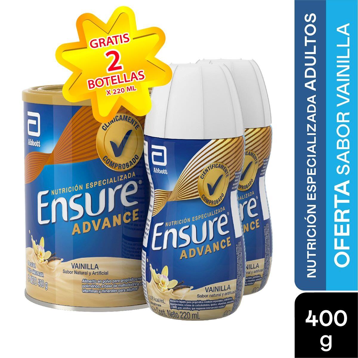 Ensure Advance Polvo Vainilla X 400 Gr Gratis 2 Ensure Advance X 220 Ml