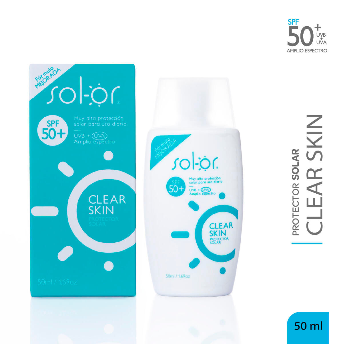 Protector Solar Sol-or Claer Skin Spf 50+ X 50 Ml