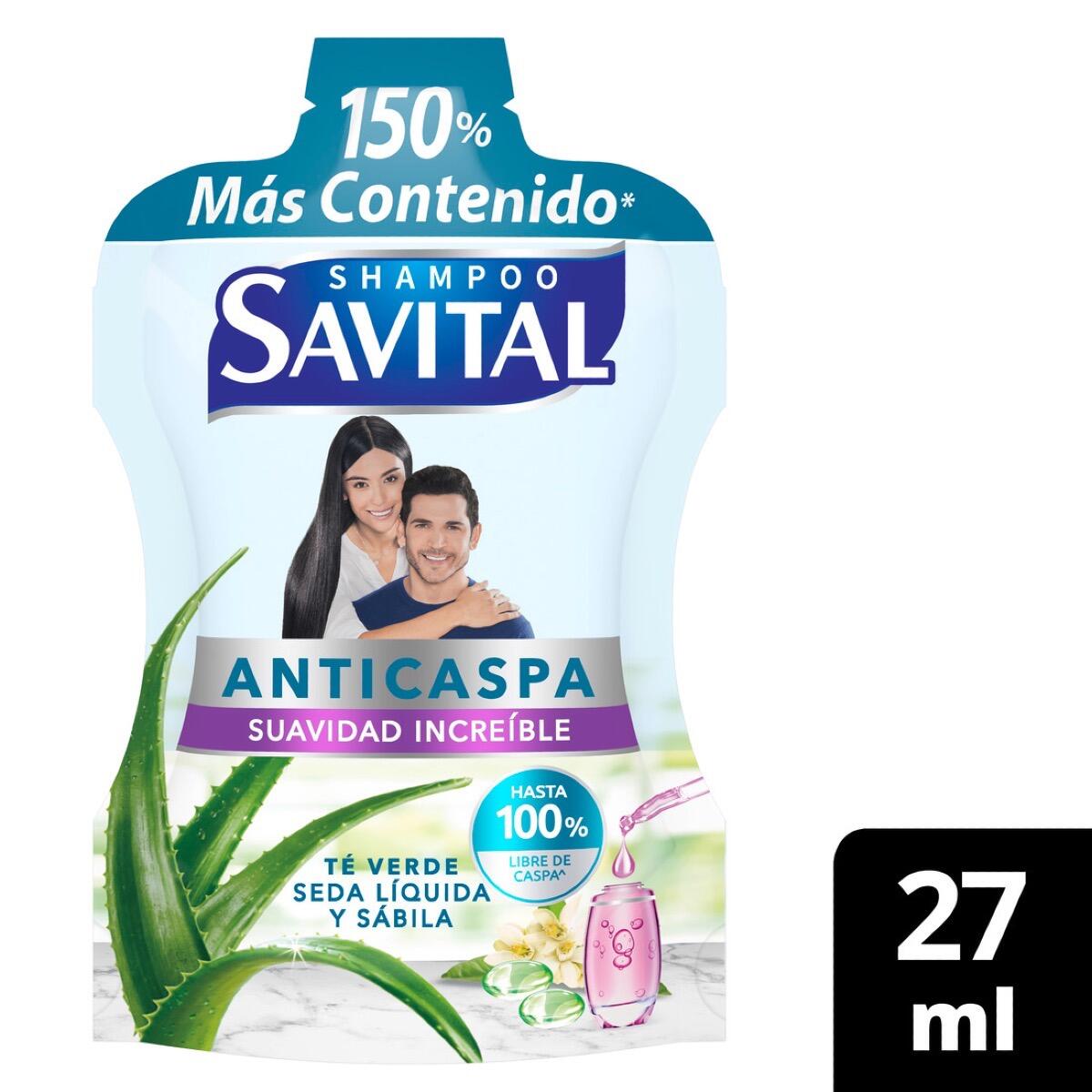 Shampoo Savital Anticaspa Te Verde Y Sabila X 20 Sobres X 25 Ml C/u