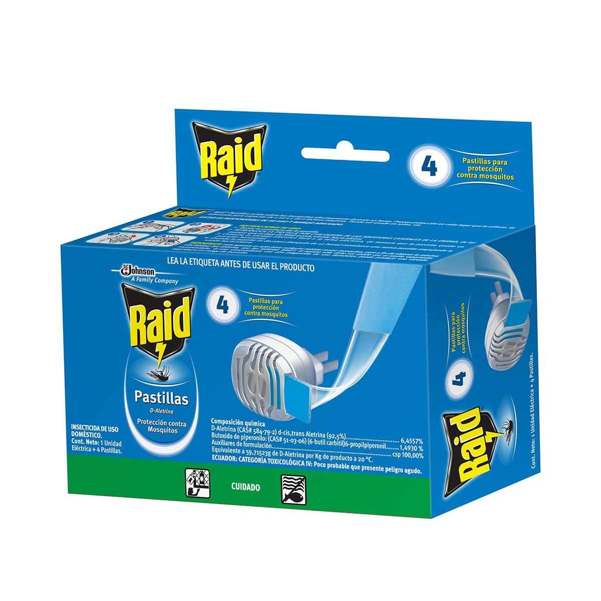 Raid Insecticida Unidad Electrica + 4 Pastillas