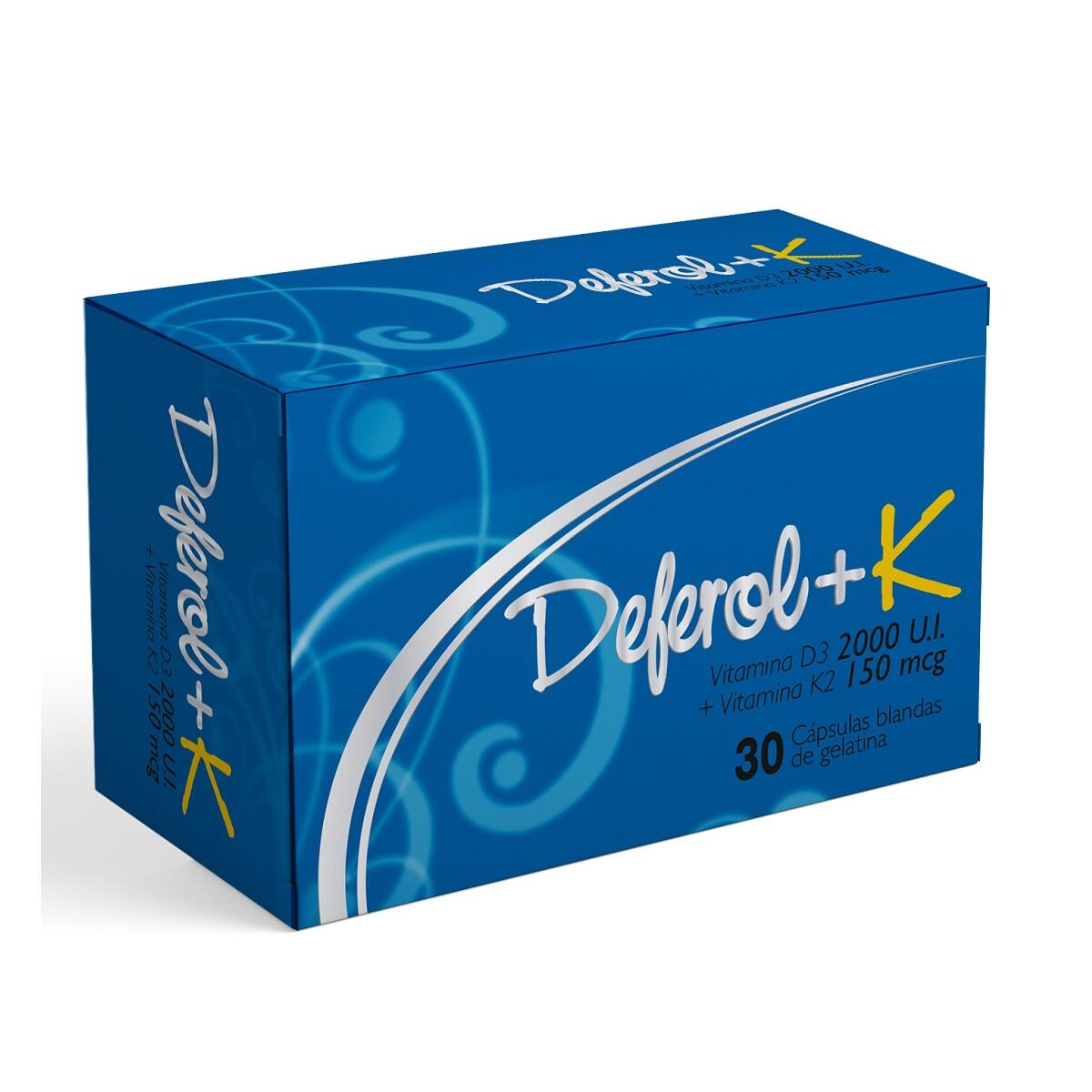 Deferol + K Vitamina D3/vitamina K2 2000 Ui/150 Mcg X 30 Caps