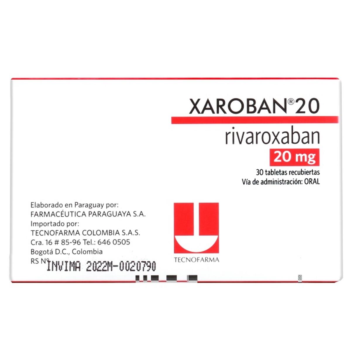 Xaroban Rivaroxaban 20 Mg X 30 Tabl