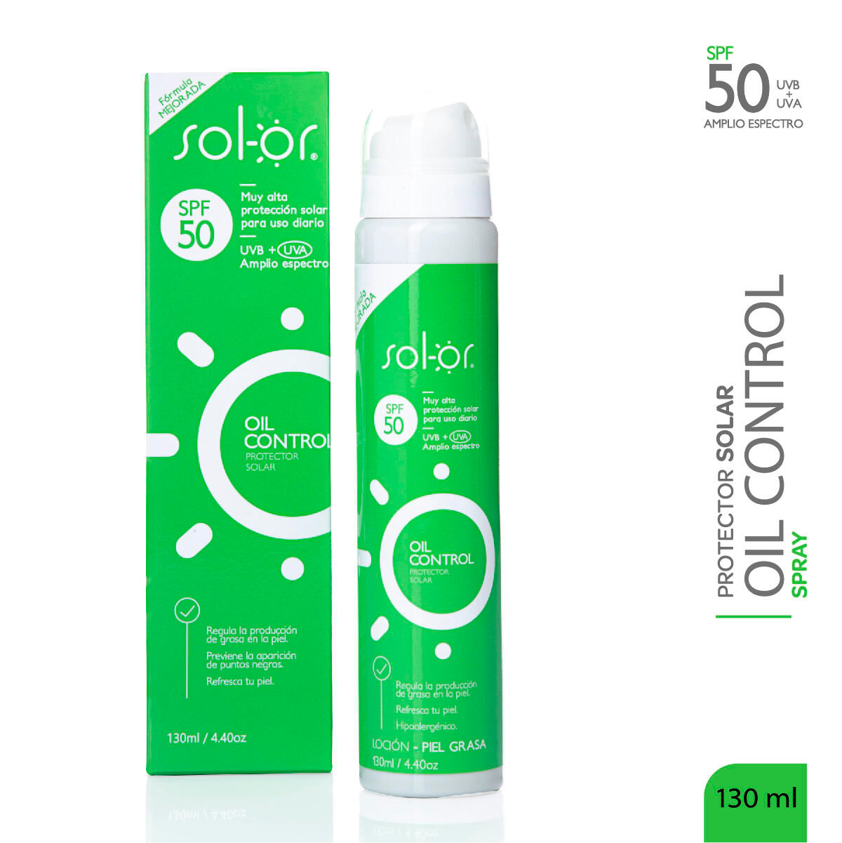 Protector Solar Sol-or Oil Control Spf 50+ X 130 Ml