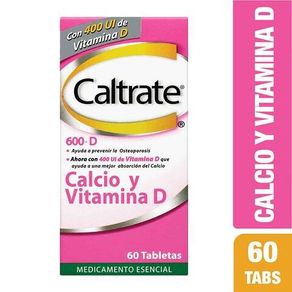 Caltrate Calcio/vitamina D 600mg/400ui X 60 Tabl