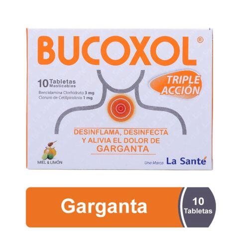 Bucoxol Bencidamina/cetilpiridinio 3/1 Mg Limon Y Miel Triple Accion X 10 Tabl