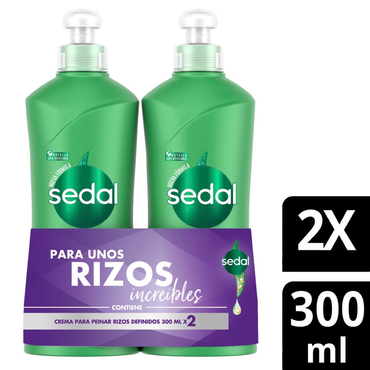 Crema Peinar Sedal Rizos Obedientes X 300 Ml X 2 P.esp