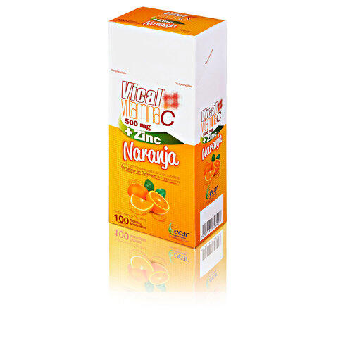 Vical Vitamina C + Zinc Naranja X 100 Tabl Masticable