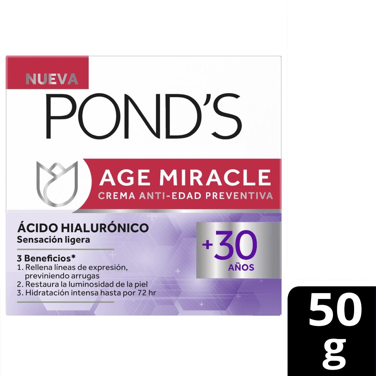 Crema Ponds Age Miracle Acido Hialuronico X 50 Gr