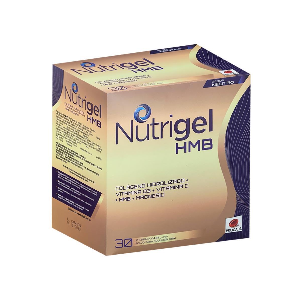 Nutrigel Hmb Neutro Colageno Hidrolizado X 30 Sobres
