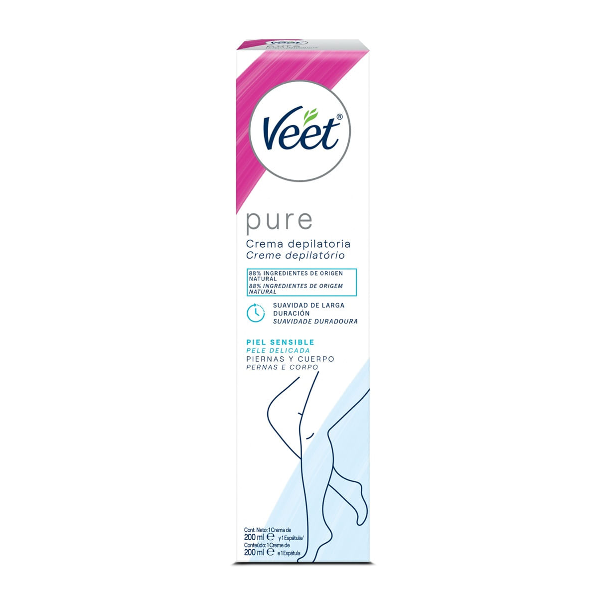 Veet Crema Depilatoria Piernas Y Cuerpo Piel Sensible X 200 Ml
