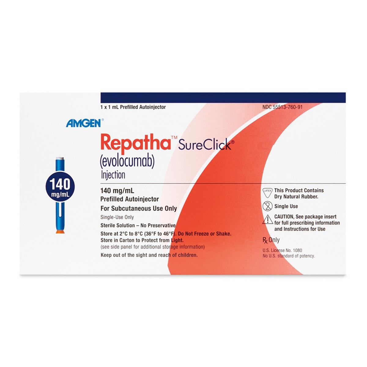 Repatha Evolocumab 140 Mg X 1 Pluma Inyectable